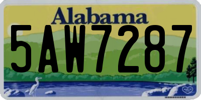 AL license plate 5AW7287