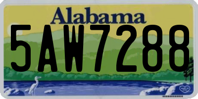 AL license plate 5AW7288