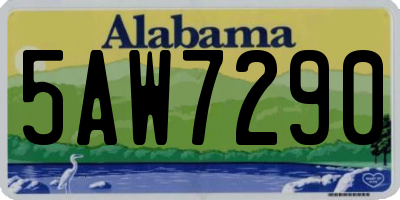 AL license plate 5AW7290