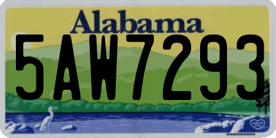 AL license plate 5AW7293