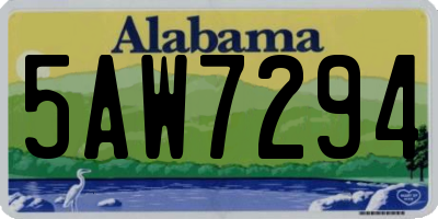 AL license plate 5AW7294