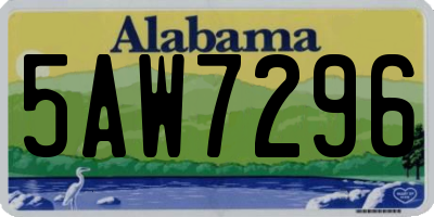 AL license plate 5AW7296