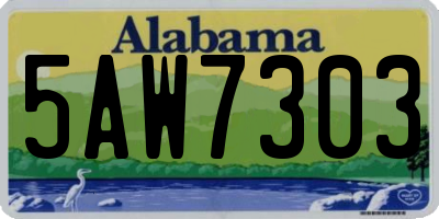 AL license plate 5AW7303