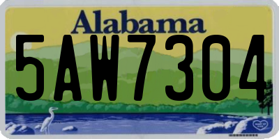 AL license plate 5AW7304