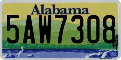 AL license plate 5AW7308