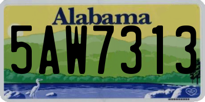 AL license plate 5AW7313