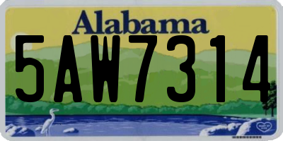 AL license plate 5AW7314