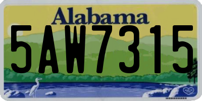 AL license plate 5AW7315