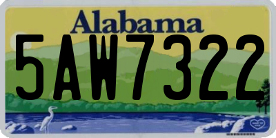 AL license plate 5AW7322