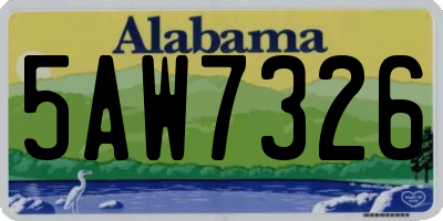 AL license plate 5AW7326