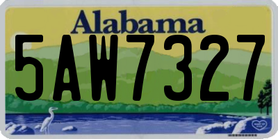 AL license plate 5AW7327