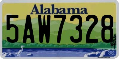 AL license plate 5AW7328