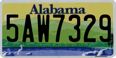 AL license plate 5AW7329