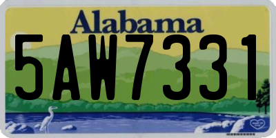 AL license plate 5AW7331