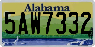 AL license plate 5AW7332