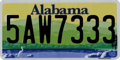 AL license plate 5AW7333