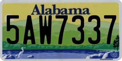 AL license plate 5AW7337