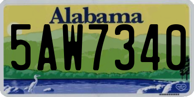 AL license plate 5AW7340