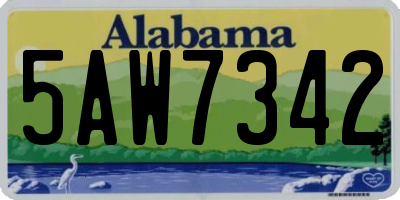 AL license plate 5AW7342