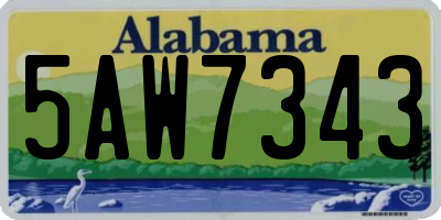 AL license plate 5AW7343