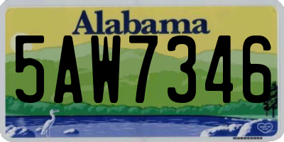 AL license plate 5AW7346