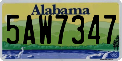 AL license plate 5AW7347