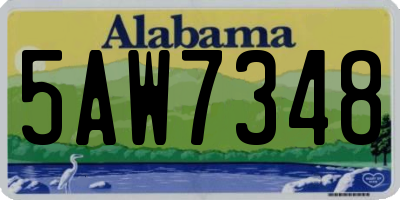 AL license plate 5AW7348