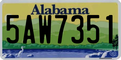 AL license plate 5AW7351