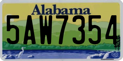 AL license plate 5AW7354