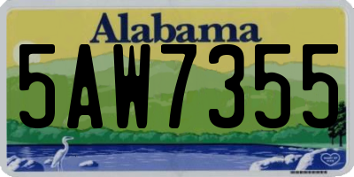 AL license plate 5AW7355