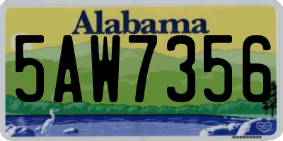AL license plate 5AW7356
