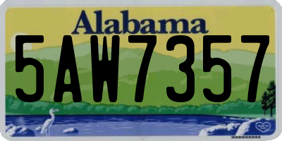 AL license plate 5AW7357