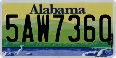 AL license plate 5AW7360