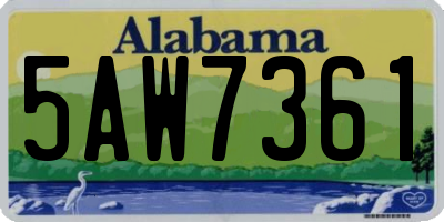 AL license plate 5AW7361