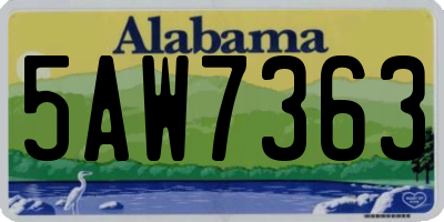 AL license plate 5AW7363