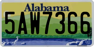 AL license plate 5AW7366