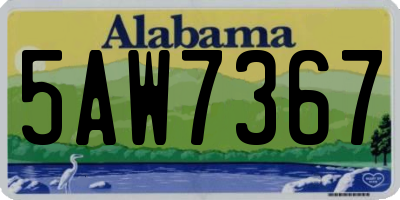 AL license plate 5AW7367