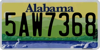 AL license plate 5AW7368