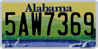AL license plate 5AW7369