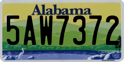 AL license plate 5AW7372