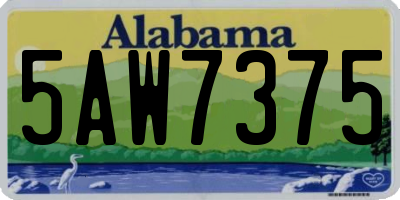 AL license plate 5AW7375