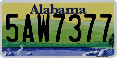 AL license plate 5AW7377