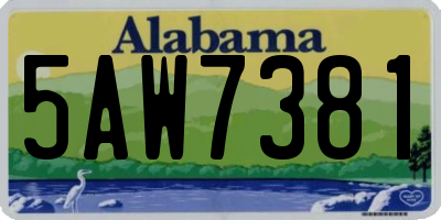 AL license plate 5AW7381