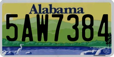 AL license plate 5AW7384