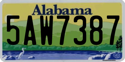 AL license plate 5AW7387
