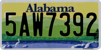 AL license plate 5AW7392