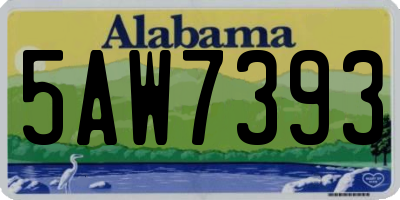 AL license plate 5AW7393