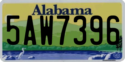 AL license plate 5AW7396