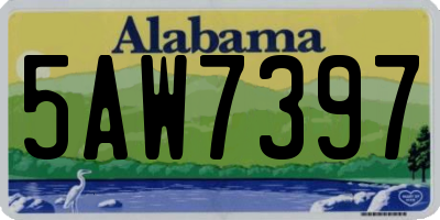 AL license plate 5AW7397