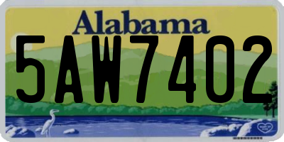AL license plate 5AW7402